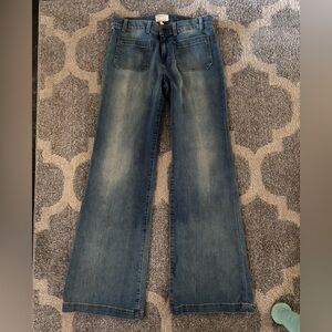 Current/Elliott The Navy Pant in Frontier Blue | Wide Leg Size 0/30